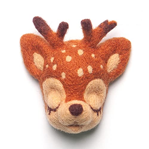 YJIUYUANQ DIY Easy Project Needle Felting Kit Animal Wool Needle Felting,with Soft Blank Shape Base,Felting Wool, Felting Needles,Instructions- Deer