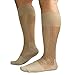 Mr.babuu 5Pairs Pack Men's Fashion Mid Calf Striped Nylon Sheer Silk Dress Socks (Beige)
