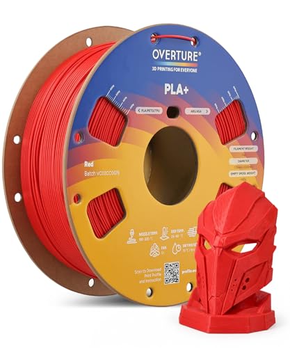 OVERTURE High Speed PLA+ 2.0 3D Printer Filament 1.75mm, 1kg Red