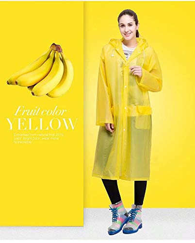 EVA Women Rain Ponchos for Adults Men Raincoat Waterproof Rain Jacket Camping Hiking Outerwear Reusable 5