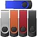 Price comparison product image 2GB USB Memory Stick 5 Pack USB Sticks 2.0, Metal Flash Drives Bulk Fashion Multipack Pendrives 2 GB, Kepmem Value Swivel U Disk 2 Giga Portable Keychain Pen Drive(Black,Red,Blue,Silver,Gold)