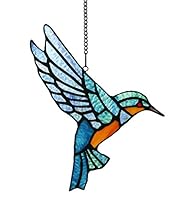 Tokira Tiffany Stil Glasmalerei Bluebird Fenster hängen Sun Catcher Ornament Vogel Window Panel, 9\ x 6 1/2\