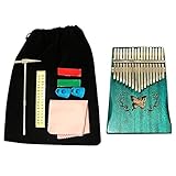 17 Kalimba -Muster Daumen Klavier Mahagoni -Körper Musikinstrument 17 Kalimba Kinder- und Mädchenstile (Farbe: Blau) wenfeng1991 ( Color : Blue )