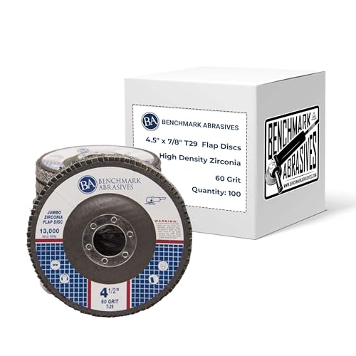 Benchmark Abrasives 4.5" x 7/8" Jumbo Zirconia Type 29 Flap Discs...