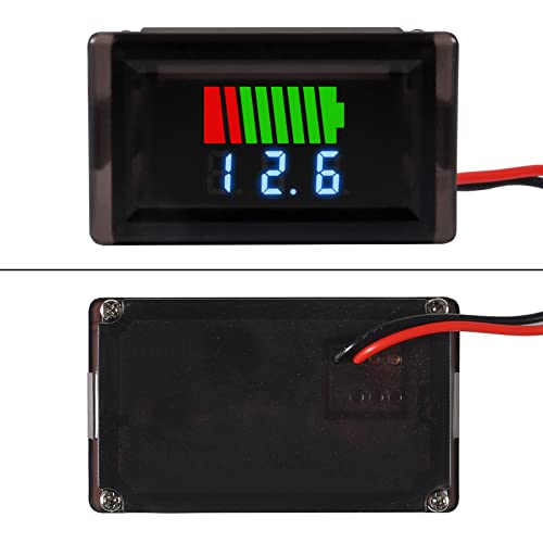 Image of 2pcs Battery Voltage Monitor, 2 in 1 Universial Battery Status Monitor 12V-60V, Waterproof Red Display LED Tester Voltmeter.