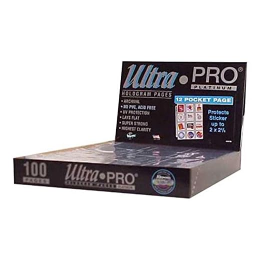 Ultra Pro 12-Pocket Platinum Page with 2-1/4" X 2-1/2" Pockets 100 ct.