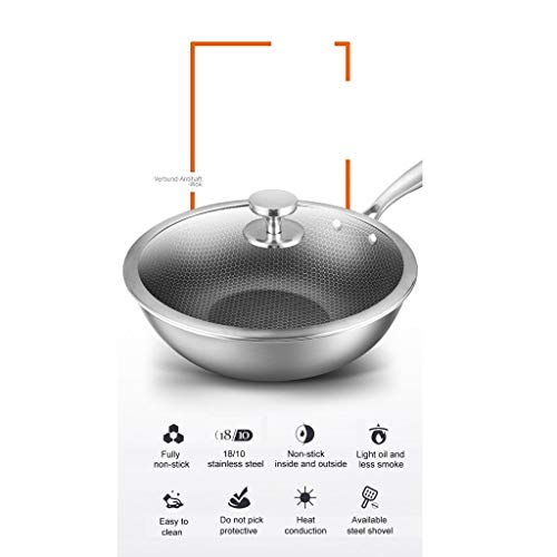 Wok de acero inoxidable 304 antiahumado y antiadherente miniatura 4