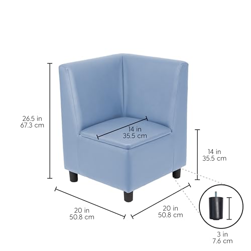 Image of FDP Kid Comfort Collective Modular Corner Armless Armless Chairs, 2-Pack - Powder Blue