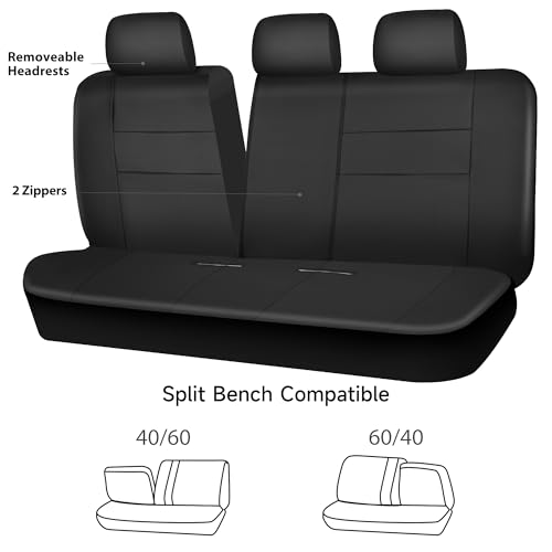 image for CAR PASS Leather Back Seat Cover, Universal Waterproof Bench Rear Seat