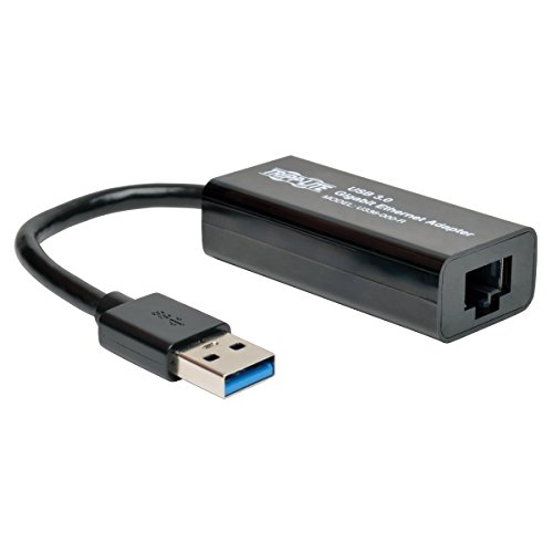 Tripp Lite USB 3.0 SuperSpeed to Gigabit Ethernet NIC Network Adapter 10/100/1000 Mbps(U336-000-R), Black