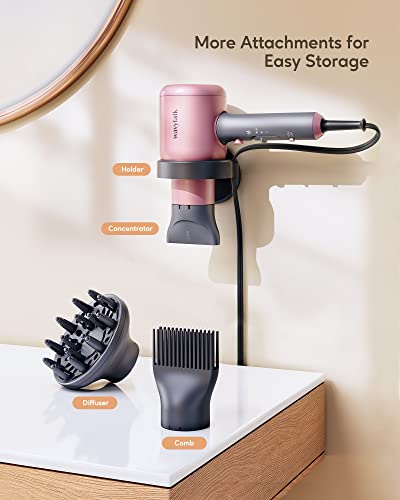 Wavytalk Ionic Hair Dryer Blow Dryer With Diffuser Concentrator Nozzles Comb And Holder For Easy Storage Negative Ions Dryer With Ceramic Technology As Salon Light And Quiet 1875W For All Hair Types #TOP2