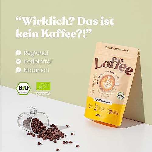 BIO Lupinenkaffee | Loffee Klassische – Koffeinfreie Kaffee–Alternative aus Lupinen | Natürlich & Regional | 180g gemahlen