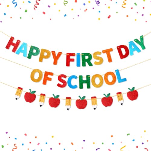 KELVERO Happy First Day of School Banner Classroom and Home Decor