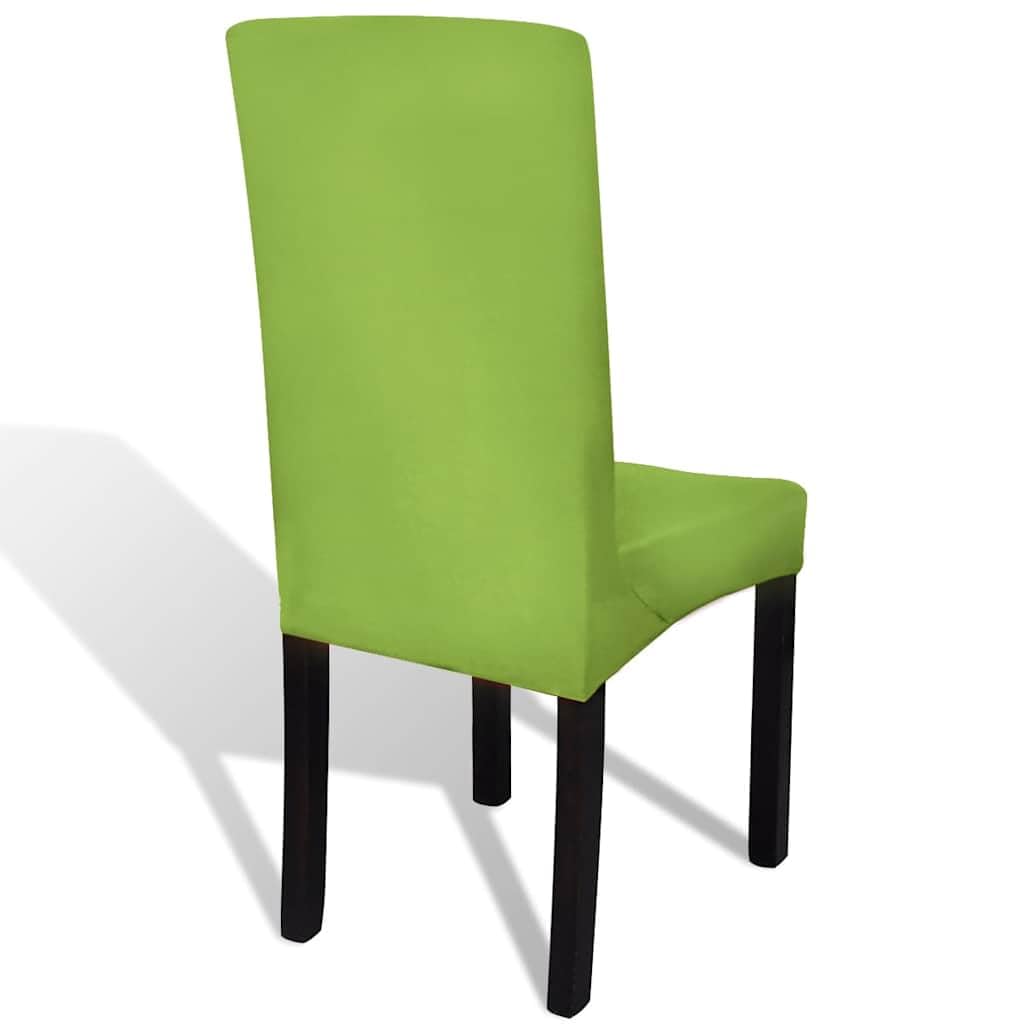 Juego de 6 fundas elásticas para silla de poliéster con elastano, elásticas, color verde, aptas para comedor, jardín, terraza, balcón, ocasiones formales, lavables y elásticas