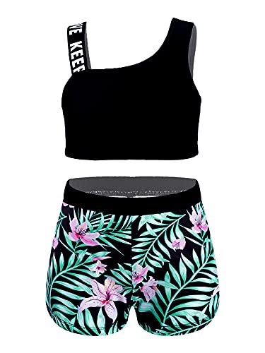 iEFiEL Mädchen Blumenmuster Tankini Set Hawaii Badeanzug Bademode...