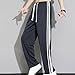 Baggy Sweatpants Men Fashion Clothing 2025 Side Stripe Athletic Pants Elastic Waist Wide Leg Joggers Lounge Streetwear Dark Gray