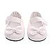 Sunportzida 18' Doll Shoes Mary Jane Style Leather Shoes with Bow Fashion Doll Decoration Accessories Fits for 18 Inch Dolls (White)