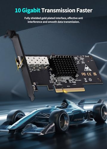 Image of NICGIGA 10Gb SFP PCI-e Network Card, Intel 82599(X520-DA1) Controller, 10Gbps Ethernet Adapter, 10Gbe SFP+ Port, 10G NIC Card, Support Windows /Windows Server /VMware