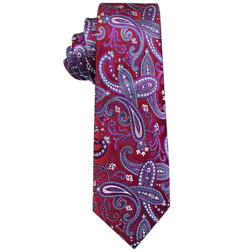 Image of YourTies Paisley Men's Necktie Woven Silk Floral Ties for Men Designer Formal Business Party Wedding