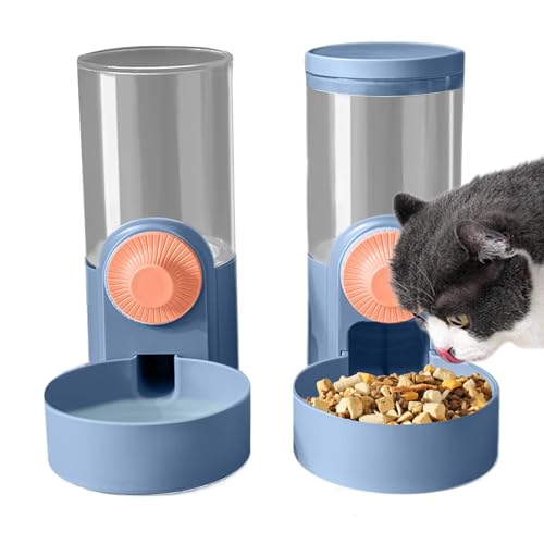 ペットフードディスペンサー - 1000ml 自動猫フィーダー | PPポータブルウォーターディスペンサーフィーダー、ペットケージフードウォーターボウル、バニーフィーダー、ペットケージフードウォーターボウル、バニー子犬猫用ペットウサギフィーダー