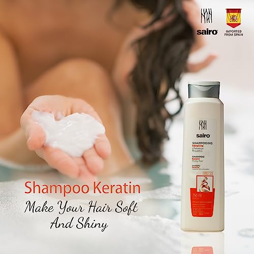 Image of Sairo Keratin Shampoo [Imported from SPAIN] For Frizzy Hair + Hair brush combo Hair Growth & Hair fall control Silky, Shiny,Smooth Hair Wet Hair Massaging 750 ML
