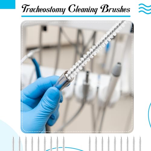 trelaco 50 pcs tracheostomy cleaning brushes trach brush nylon bristle tracheostomy brushes pipe tube cleaning brush for supplies 10mm