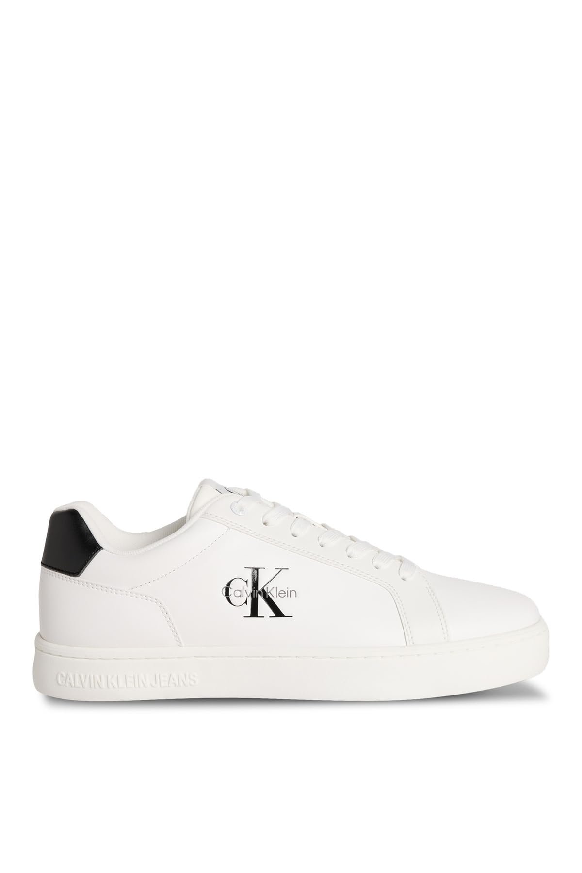 Deri Bağlamalı Düz Taban Yuvarlak Burun Ck Desenli Sneaker, CLASSIC CUPSOLE MONO LTH
