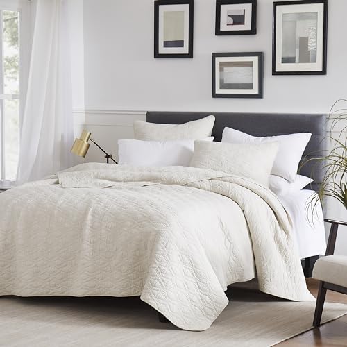 Palassio Ivory 100% Cotton Quilt Queen Size Bedding Sets With Pillow Shams thumb #1