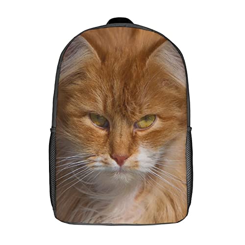Sac étanche pour hommes et femmes avec grand compartiment ordinateur 17" chat 3D