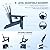 Mdeam 3-Level Adjustable Adirondack Chair with Retractable Ottoman, HDPE All-Weather Folding Fire Pit Chair with 2 Cup Holders, Outdoor Chair for Deck Patio Garden Backyard Lawn (Navy Blue)