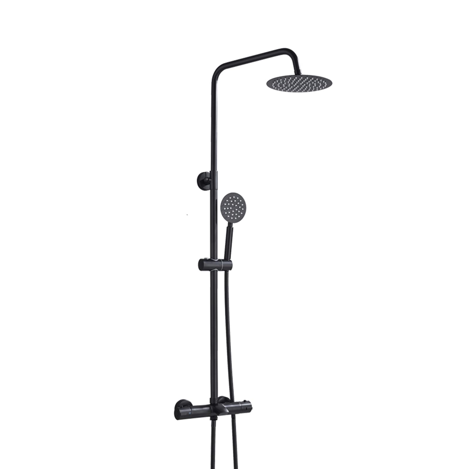 Ensemble de douche anti-brûlure thermostatique noir pour sécuriser la douche familiale