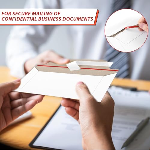 party greeting 200 Pcs 6.5 x 4.5 Rigid Mailers with Self Seal Envelopes Stay Flat Photo Mailers Sports Cards Rigid Envelopes for Postcard CD Comic Book Card Shipping Protector by party greeting - Image 6