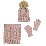  Mayoral - Mädchen Schal, Mütze, Handschuhe,Winterset 3-Teilig, Accessoires, rosa – 10.344, Größe 54