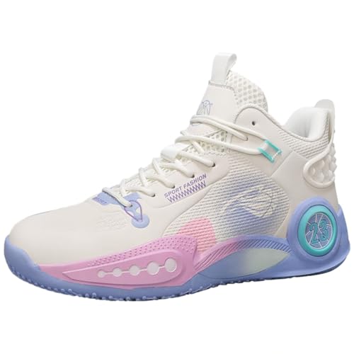 Bolognifi Zapatillas de Baloncesto for Hombre: amortiguación Alta, Transpirables, Antideslizantes, Soporte Duradero for canchas Interiores y Exteriores Regalos(Beige,39 EU)
