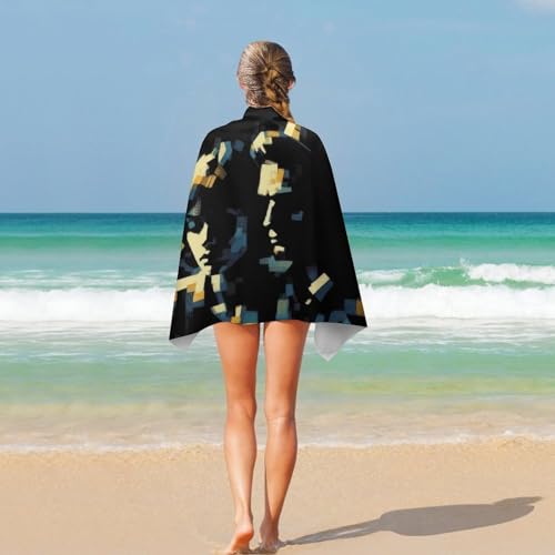 Serviette de plage couple abstrait microfibre 130x80 cm - 6
