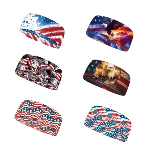 Image of Forchrinse Sunflower with Text Print 6Pieces Sport Sweatband Headband for Soft Elasitc Headband Hair Bands Unisex Outdoor Sport Headbands
