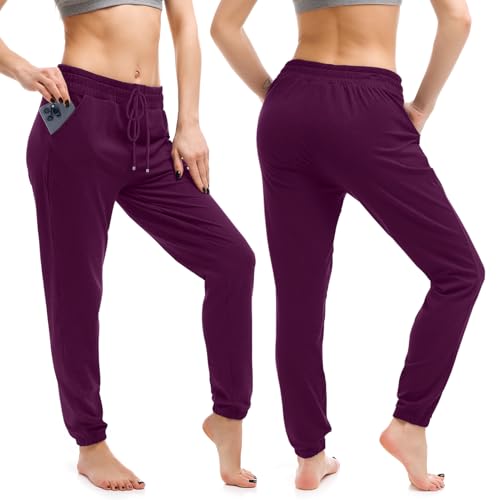 Image of Walifrey Womens Joggers with Pockets, Drawstring Sweatpants Women for Lounging Jogging Workout and Gym