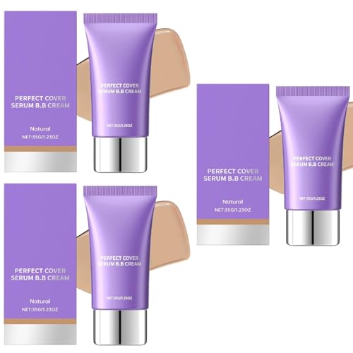 Esencia hidratante bb cream,base de maquillaje ligera y natural,corrector y maquillaje hidratante,para Todo Tipo de Pieles,3pcs,Natural