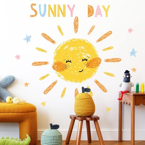 Vinilos Decorativos Sol Acuarela para Pared Infantil miniatura 7