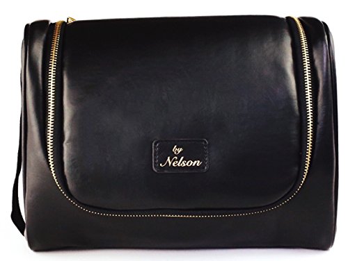 By Nelson Toiletry Bag - Our Best Leather Dopp Kit That's A Perfect Travel Storage Solution For Men and Women - Store All Bathroom Accessories & Made of Genuine Full Grain Leather