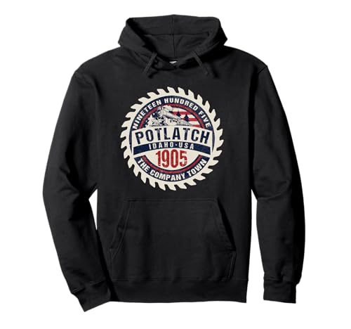Potlatch Idaho Historic Train Depot Novelty Graphic Souvenir Pullover Hoodie