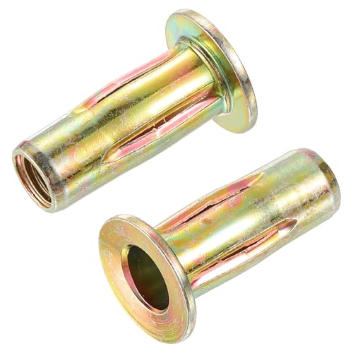 QUARKZMAN Écrou aveugle fileté à tête plate en acier au carbone zingué de couleur M8 à tige pré-bombée Multi-Grip 5 pièces