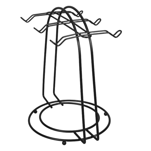 DIYEAH Soporte de Hierro Negro para Portavasos con Base Redonda y Diseño Minimalista, Organizador Ligero para 6 Tazas Adecuado para Cocina y Sala