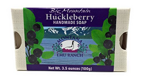 Montana Emu Ranch - Big Mountain Huckleberry Handmade Soap 3.5 Ounce Bar - Made with Pure Emu Oil