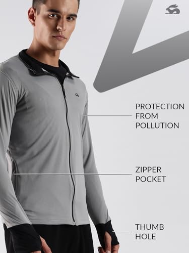 Image of ADRO Sunscreen Jacket for Men UV Sun Advanced Protection Running Jackets For Men Biker Jackets with Zipper Sports jacket for men