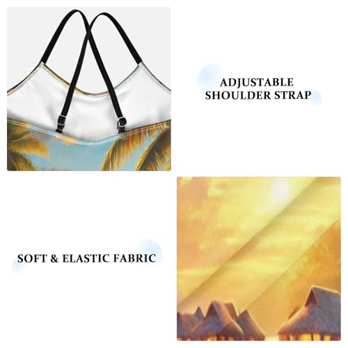 Tropical Beach Sunset Girls Swimsuit Bathing Suit One Piece Swimsuits Summer Beach Swimwear3