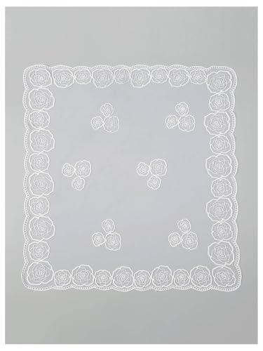 OYOANGLE Women's Floral Embroidered Hair Scarf Lace Square Hair Bandana Sheer Scarves Headband3