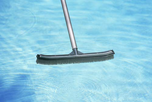 Poolmaster 20183, 18 Inch, 18-Inch Aluminum-Back Swimming Pool Algae Brush With Stainless Steel Bristles, Premier Collection, Black #TOP6