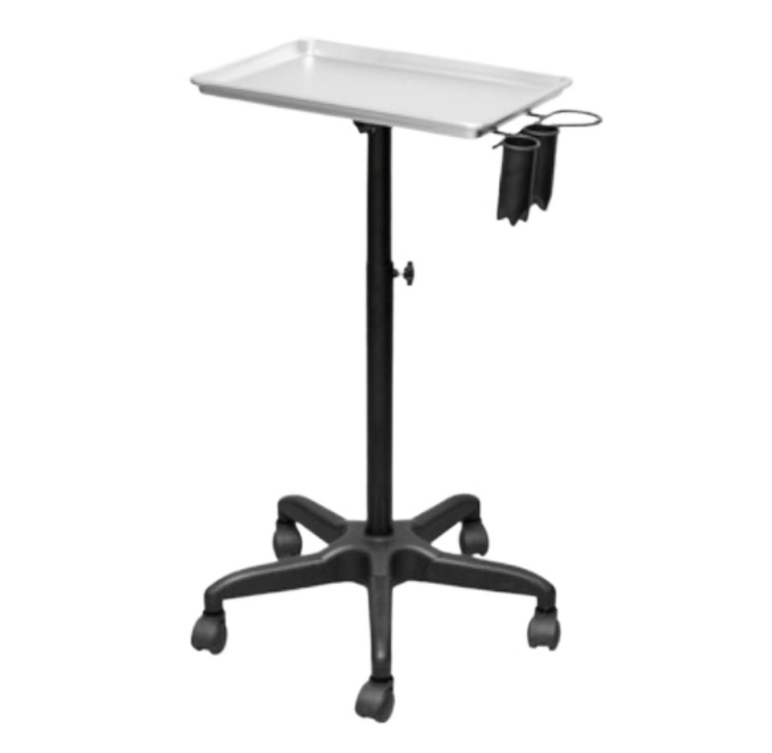 Salon Spa Service Tray Beauty With Holder Hairdressing Tool Rolling Hair Movable Instrument For Barber Shops(Silver)