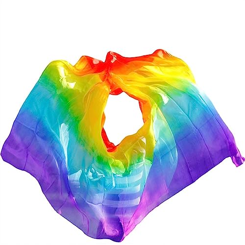 Voiles de soie de danse du ventre dégradé rose de haute qualité 250cm - 4